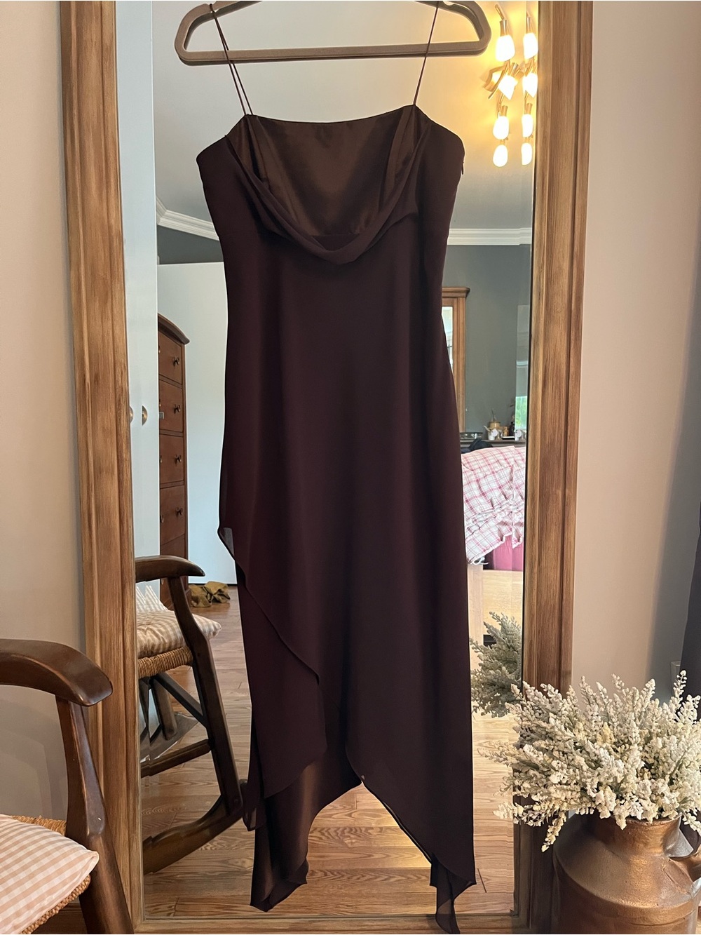Joseph Ribkoff brown high low dress
